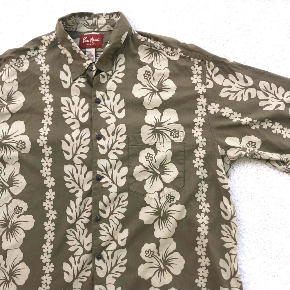 Pau Hana shirt Aloha Hawaiian floral button down XXL men’s short sleeve